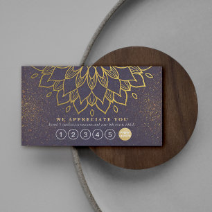 Yoga Loyalty 6 Punch Mandala Purple & Gold Glitter