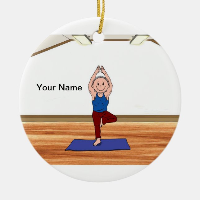 Yoga - Male Ceramic Tree Decoration (Front)