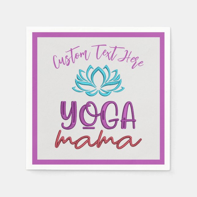 Yoga Mama Lotus Flower Zen Spiritual Meditation  Napkin (Front)