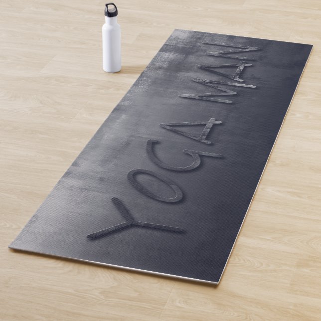 Yoga Man Navy Blue Grey rustic Yoga Mat (In Situ)