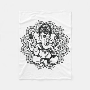 Yoga Mandala Elephant Ganesha Tril Ornaments Chakr Fleece Blanket