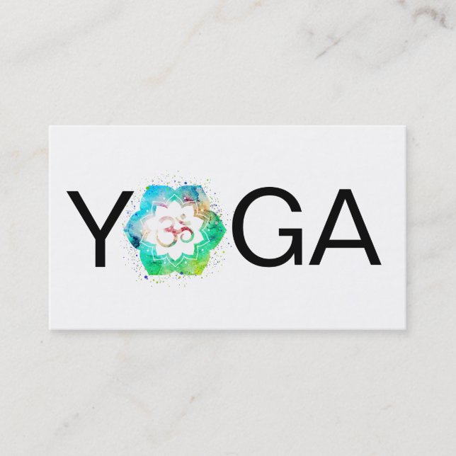 *~* Yoga  Mandala Lotus Teacher Instructor Om Aum Business Card (Front)