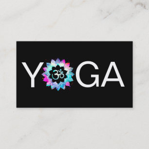 *~* Yoga Mandala OM Aum Lotus Teacher Instructor Business Card