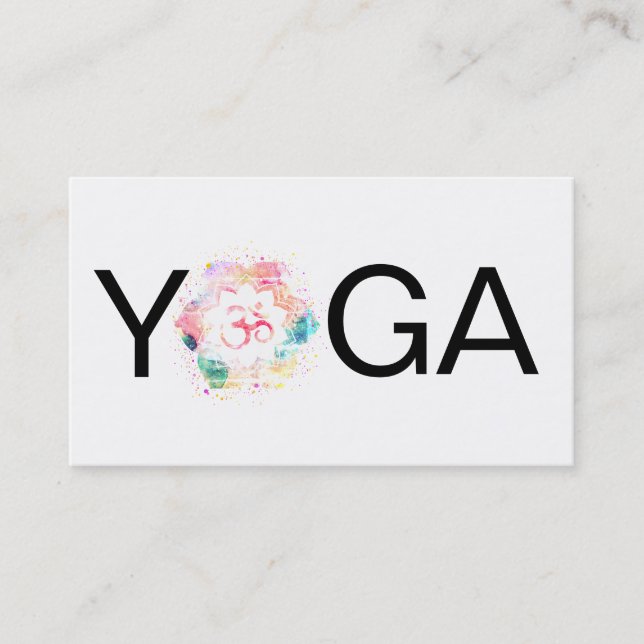 *~* Yoga  Mandala OM Aum Lotus Teacher Instructor Business Card (Front)