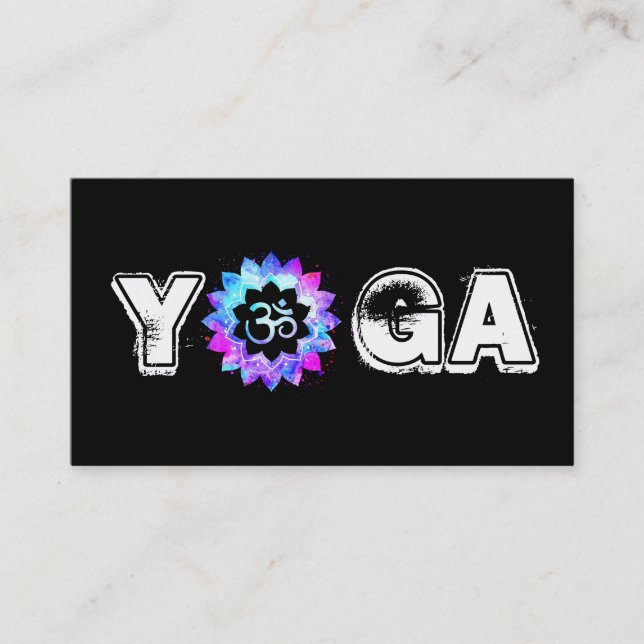 *~* Yoga  Mandala Teacher  Instructor Lotus OM Business Card (Front)