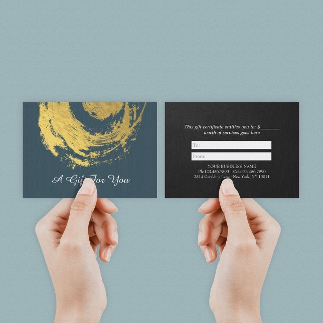 YOGA Massage Gift Certificate Blue Gold ZEN Symbol (Creator Uploaded)