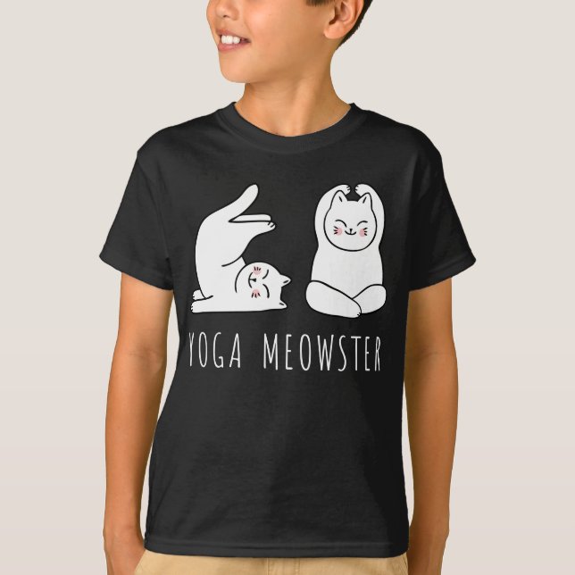 Yoga Master Cat Lover Funny Meditation T-Shirt (Front)