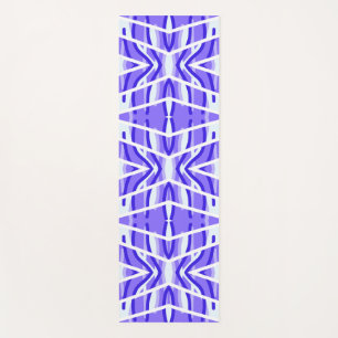 Yoga Mat, Cute white purple classic pattern Mat