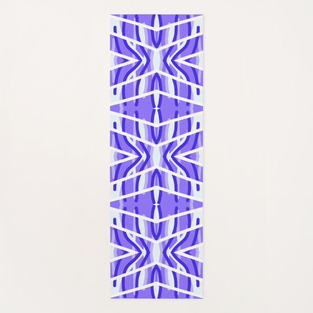 Yoga Mat, Cute white purple classic pattern   Mat (Front)