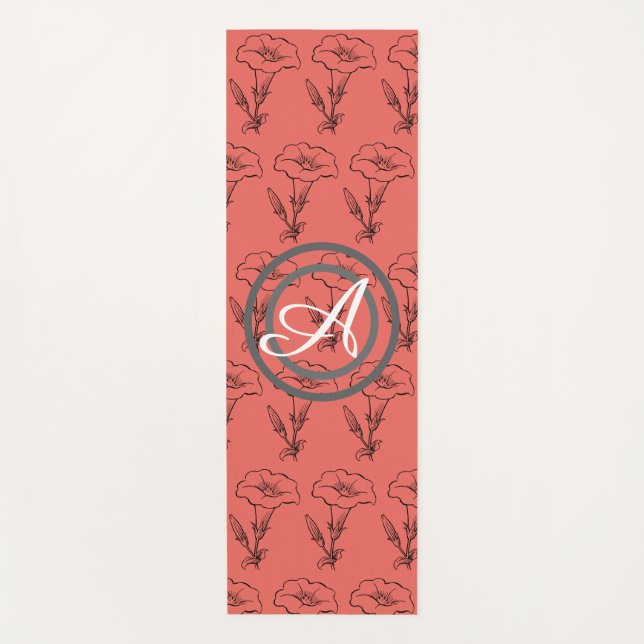 YOGA MAT HAPPY SEED FLOWER WITH CUSTOM INITIAL (Front)