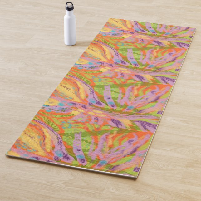 Yoga mat in 2 sided original abstract designs (In Situ)