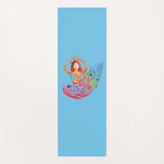 Yoga Mat Meditation rainbow colors Woman Design