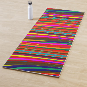 Yoga Mat Multi-Coloured Stripes