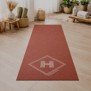 Yoga Mat Stylish Geometric Initial Monogram