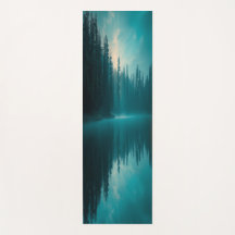 Yoga Mat With misty lake