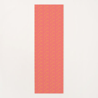 Yoga Mat with pink background and yellow stems