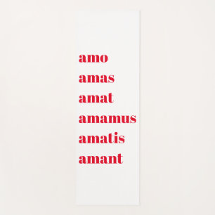 Yoga Mat with typography, Amo Amas Amat Latin