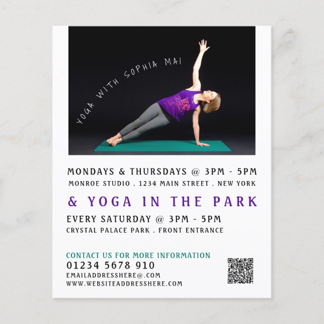 Yoga Mat, Yoga Class Advertising Flyer (Front)
