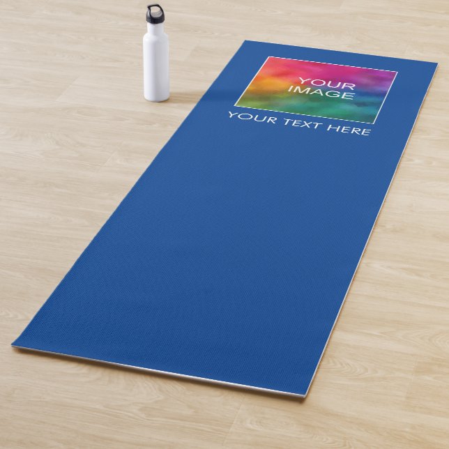 Yoga Mats Your Text Photo Here Template Deep Blue (In Situ)