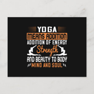 Yoga Means Addition Of Energy Mind And Soul Postcard