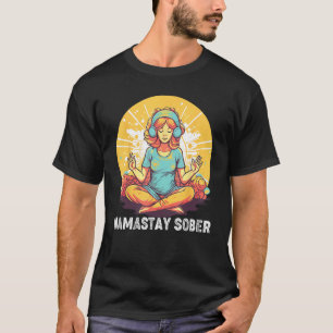 Yoga Meditate Exhale Inhale Tipsy Drinking Namasta T-Shirt