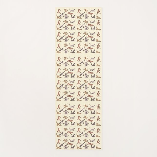 Yoga Meditating Cats Pattern Mat (Front)