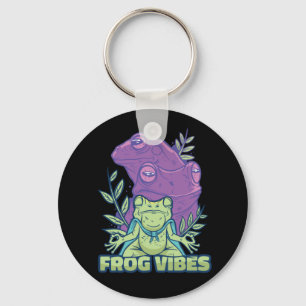 Yoga Meditating Frog Design Key Ring