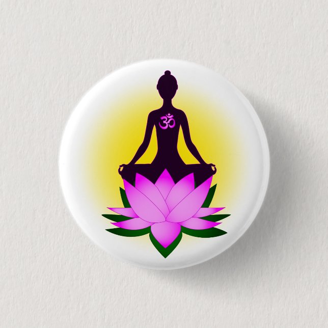 Yoga meditation 3 cm round badge (Front)