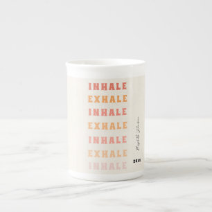 Yoga Meditation Breath Humour Anti Stress Vintage Bone China Mug