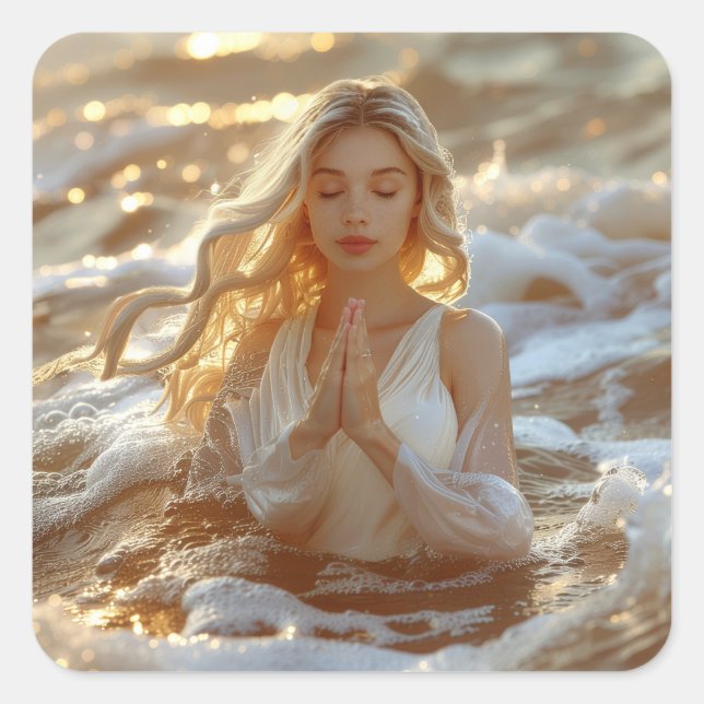 YOGA - MEDITATION - CARPE DIEM - WELLNESS SQUARE STICKER (Front)