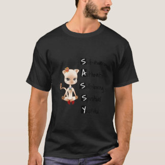 Yoga & Meditation Cat Sassy T-Shirt