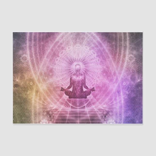 Yoga Meditation Colourful Art Illustration Tissue Paper (Front)