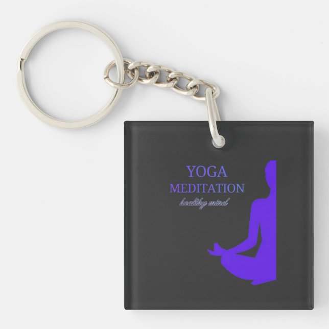  Yoga & Meditation for a Healthy Mind Key Ring (Front)