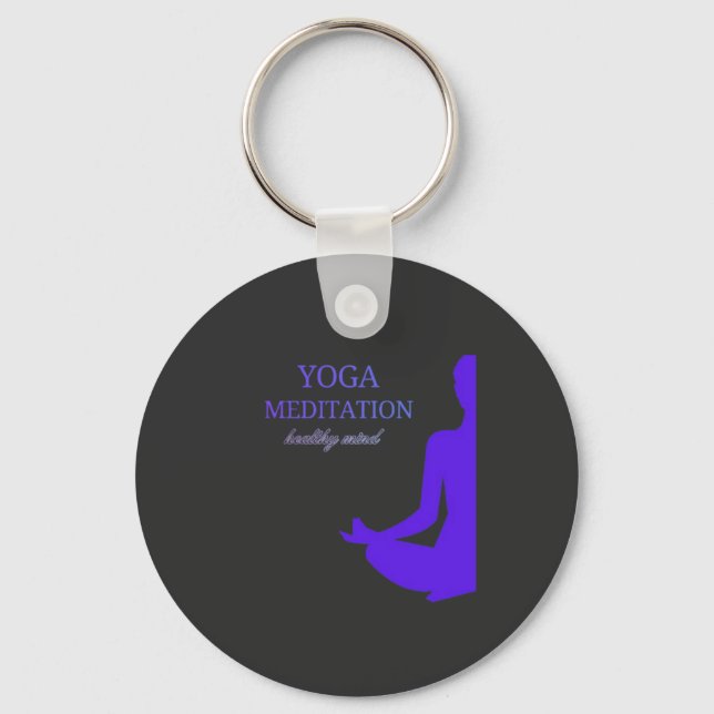  Yoga & Meditation for a Healthy Mind Key Ring (Front)
