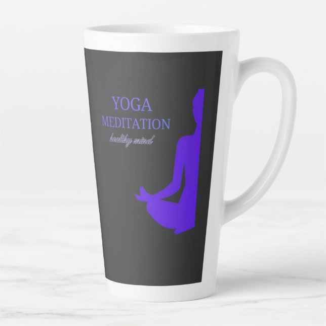  Yoga & Meditation for a Healthy Mind Latte Mug (Right)