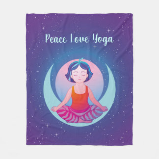 Yoga meditation girl fleece blanket