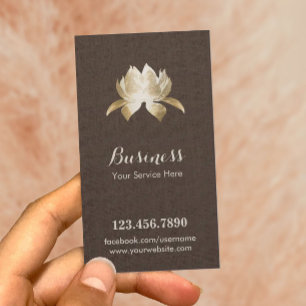 Yoga & Meditation Gold Lotus Elegant Brown Loyalty Card