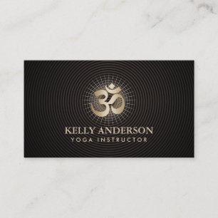 Yoga & Meditation Gold Om Mantra Elegant Dark Business Card