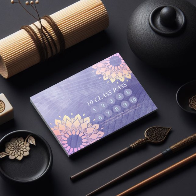 Yoga Meditation Instructor 10 Class Pass Loyalty Card (Creator Uploaded)