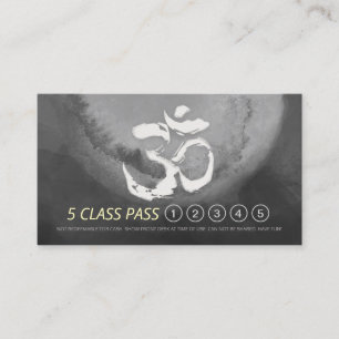 Yoga Meditation Instructor 5 Class Pass Loyalty OM Card