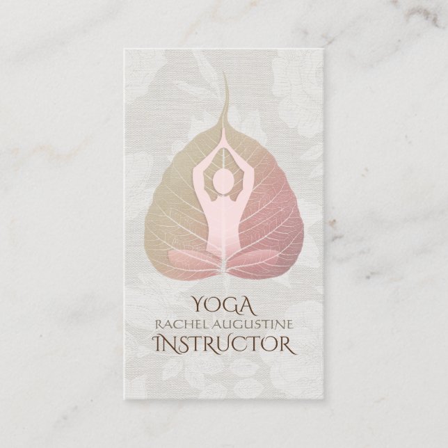 YOGA Meditation Instructor Appointment Bodhi Leaf Card (Front)