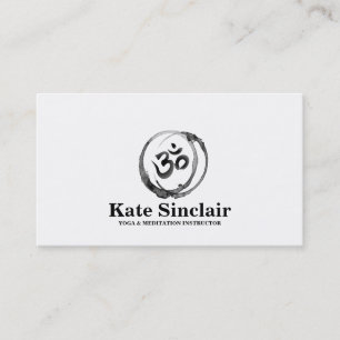 Yoga & Meditation Instructor Black and White Business Card