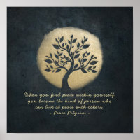 Yoga Meditation Instructor Black Gold Tree Quotes