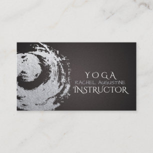 Yoga Meditation Instructor Black Silver ZEN Symbol Business Card