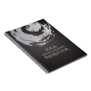 Yoga Meditation Instructor Black Silver ZEN Symbol Notebook
