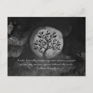 Yoga Meditation Instructor Black White Tree Quote Postcard