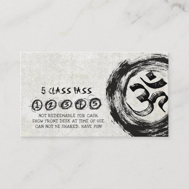 Yoga Meditation Instructor Class Pass Loyalty Card (Front)