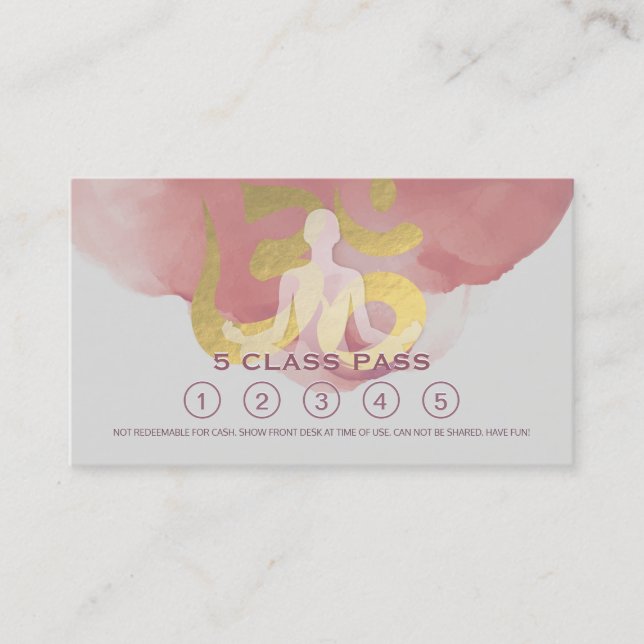 Yoga Meditation Instructor Class Pass Loyalty Card (Front)