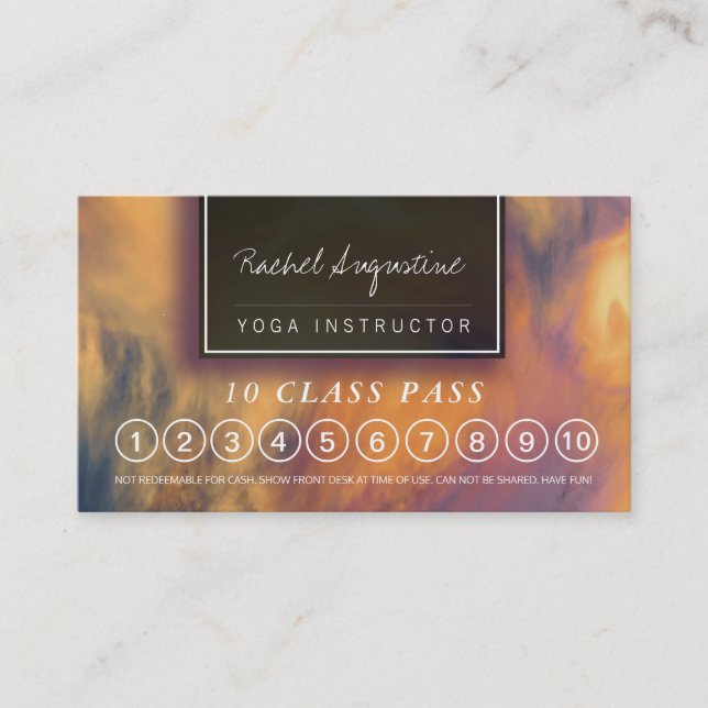 Yoga Meditation Instructor Class Pass Loyalty Card (Front)