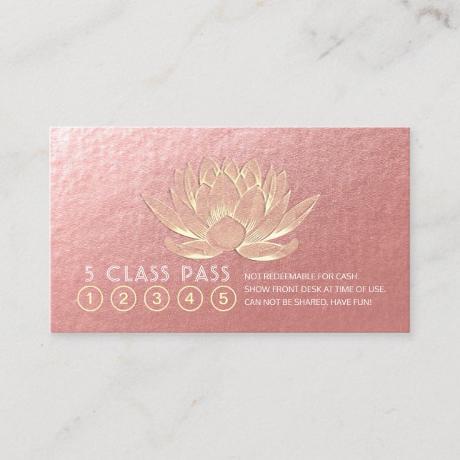 Yoga Meditation Instructor Class Pass Loyalty Card (Front)